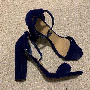 Blue Velvet Block Heels Women’s Size 9